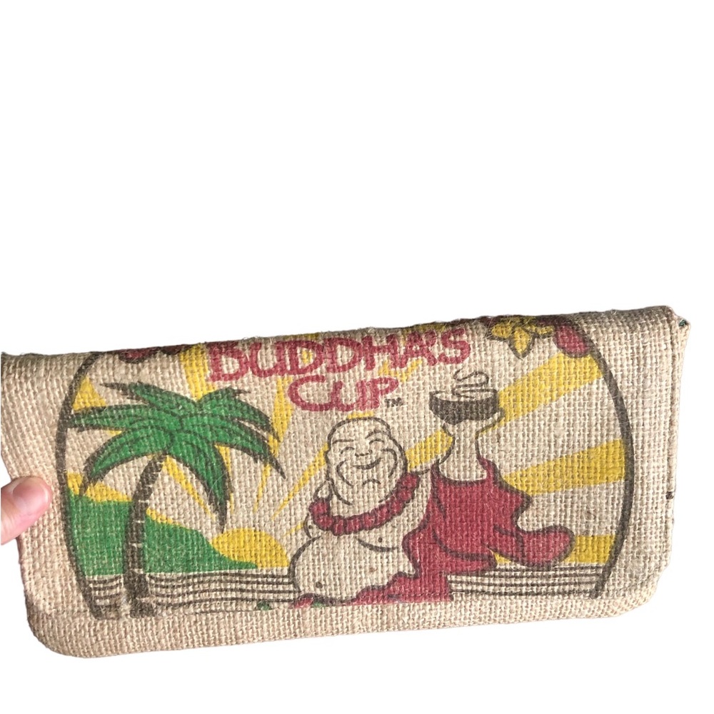 Coffee bag burlap clutch purse